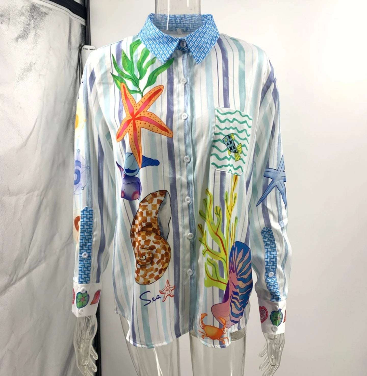 Bohemia Satin Print Loose Pants Sets Women Causal Long Sleeve Shirts Two Piece Sets Female Beach Summer Outfits Streetwear