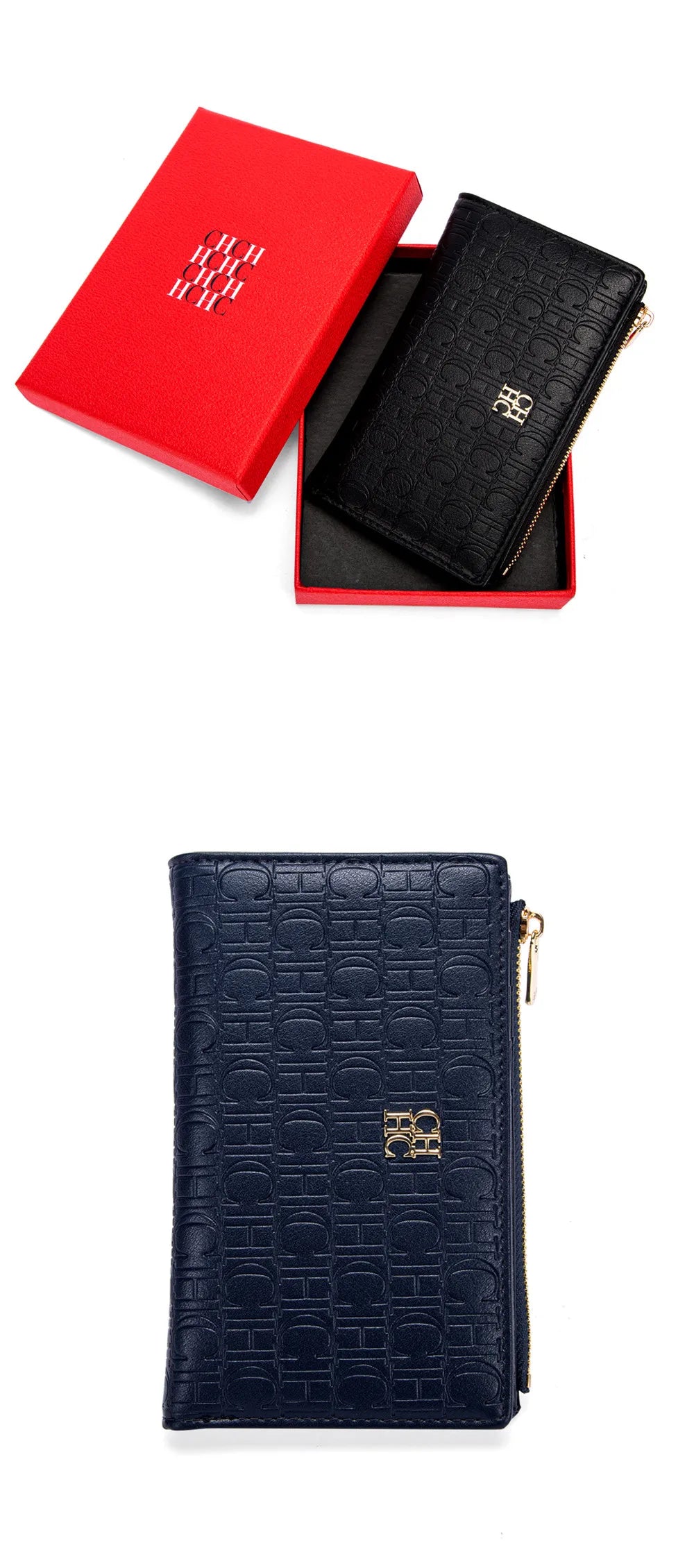 CH Luxury Wallet Card Leather Zipper Letter Printed Short Women's Handbag 2026 Trendy Coin Storage Bag