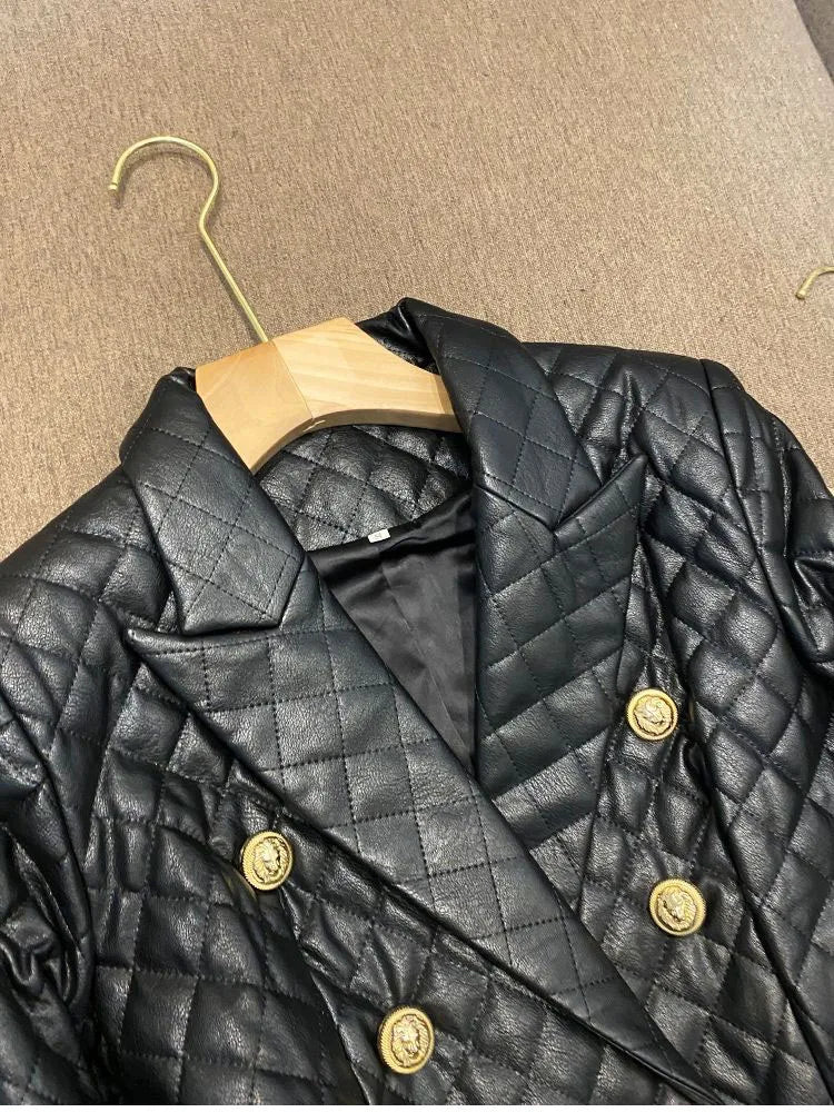 High-end Black Elegant Suit Jacket Ladies Casual Double Breasted Fashion Women's Blazer 2023 Office Work Casual Female Outerwear