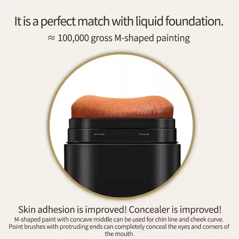 Base em bastão com cabeça de pincel, iluminador multifuncional, creme de contorno, corretivo de longa duração, bronzeador facial, bastão de contorno
