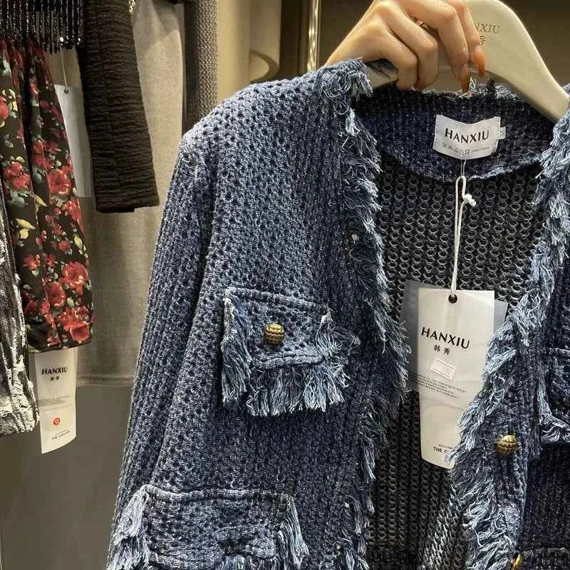 Elegant Vintage Autumn New Long Sleeve Loose Coat Women High Waist Straight Loose Pants 2026 New Denim Two Piece Sets