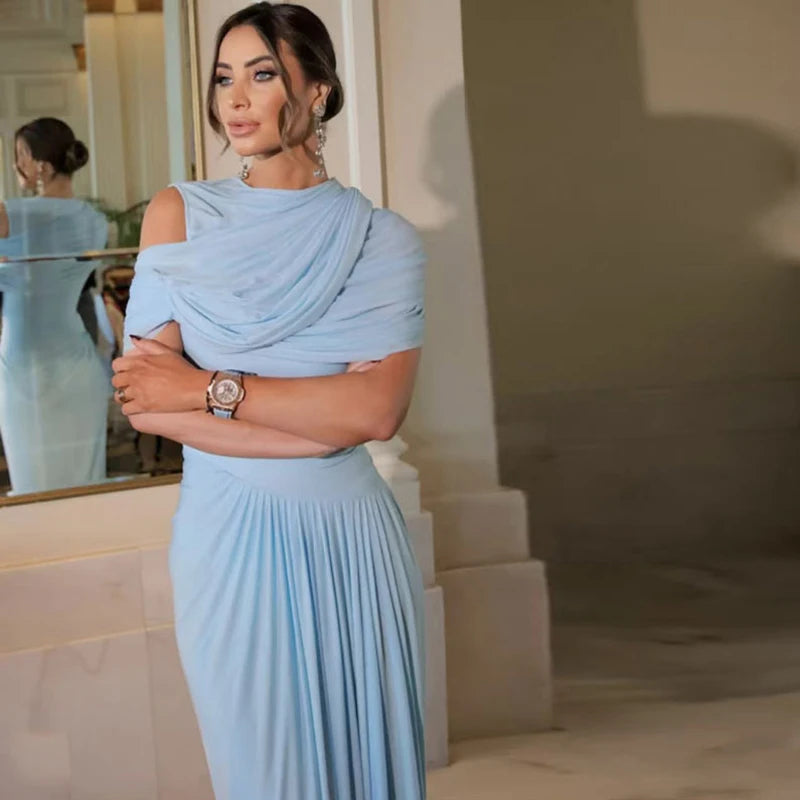 Vestido longo urbano feminino, sexy, plissado, estilo império, sem mangas, assimétrico, vestidos femininos, primavera/verão 2025, robe feminino chique