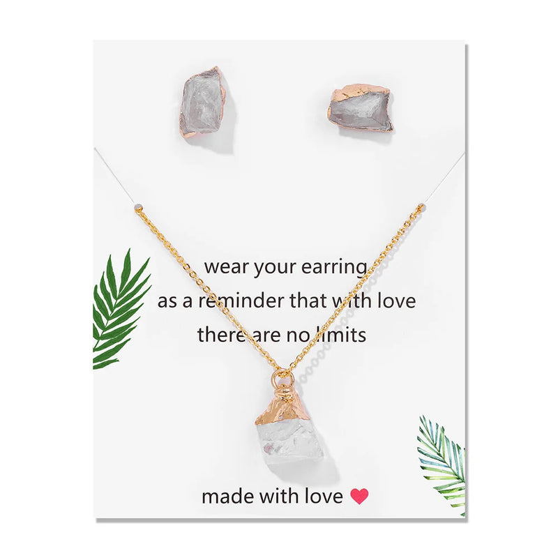 Healing Natural Stone Necklaces With Interchangeable Mineral Quartzs Pendant Necklaces For Women Balance Protection Card Jewelry