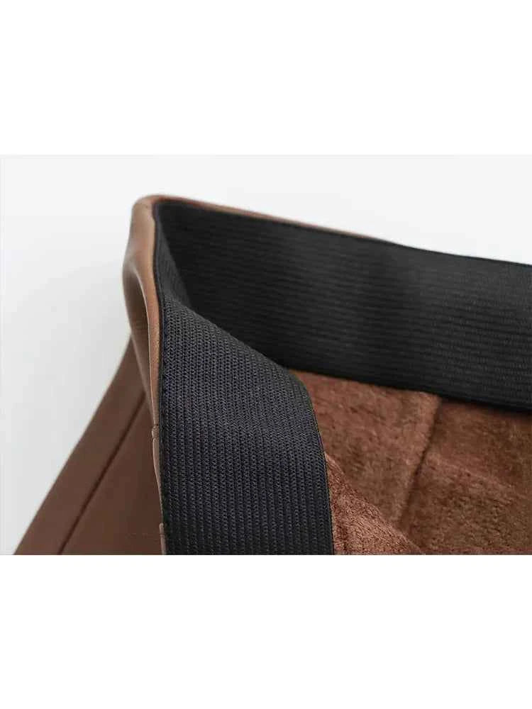 HH 2024 Women's Faux Leather Pants High Waist Straight Leg Trousers Fashion Female Streetwear Stylish Stretch Pencil Pants