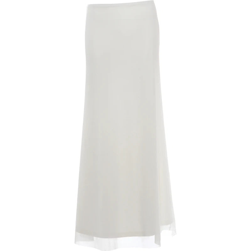 Weird Puss Patchwork Summer 2-Piece Set Women v-Neck Ruffles Crop Tops+Elastic Waist Simple Skitrts Solid Vacation Elegant Suit
