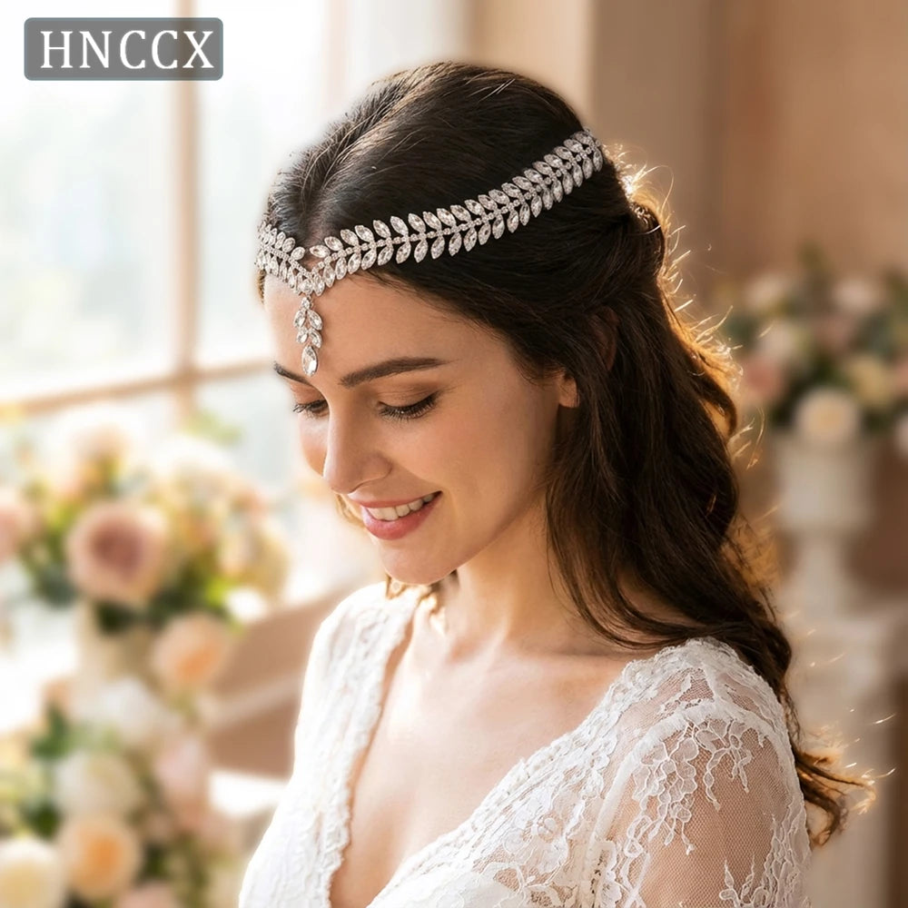 YouLaPan Crystal Forehead Headband for Women Brides Headpiece Party Wedding Hair Accessories Jewelry Bridal Headdress HP529