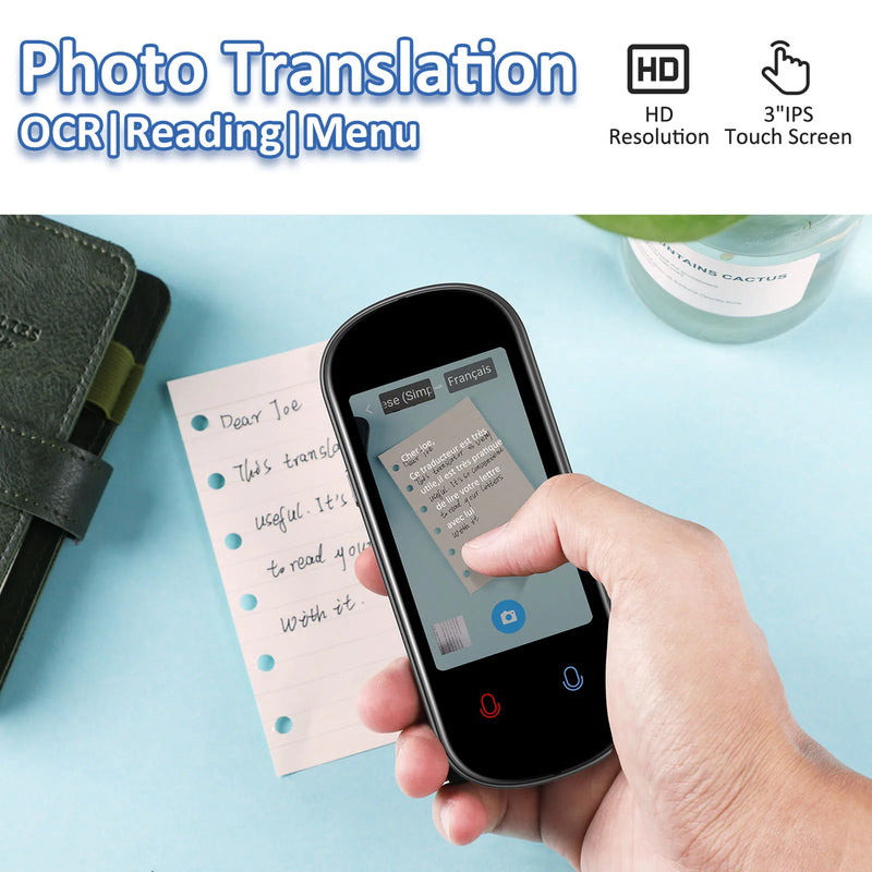 Z2 Instant AI Voice Translator Portátil Tela Sensível Ao Toque De 3,1 Polegadas Tradutor Em Tempo Real Com Gravação De Fotos Para Viagens Aprendizagem Reunião