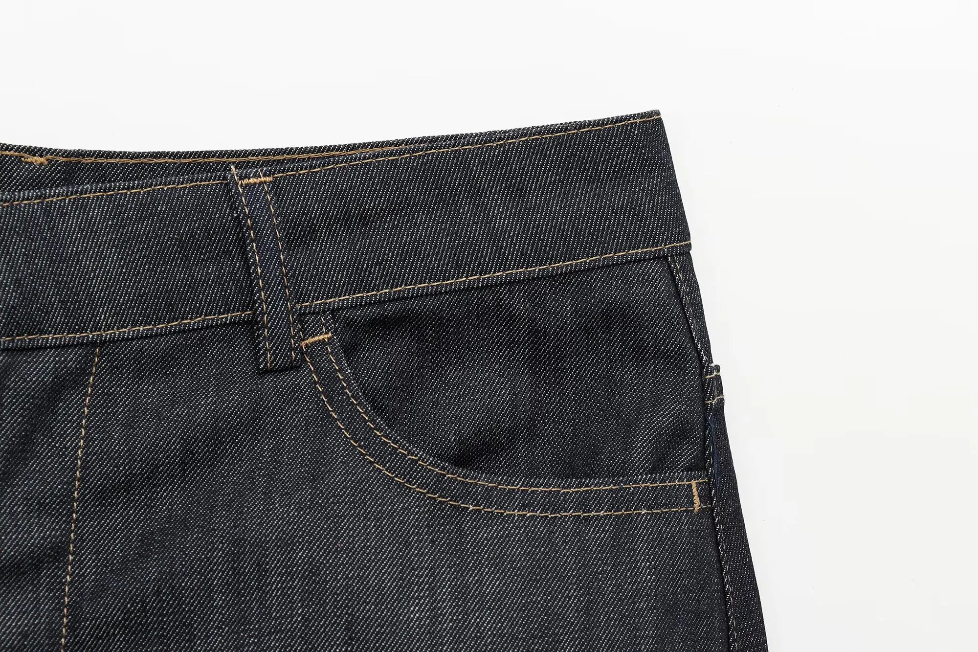 TRAFZA 2025 Conjunto de Blazer e Calça Jeans , Casaco Slim com Gola Redonda + Corpete com Decote em V + Jeans Feminino Vintage de Perna Larga