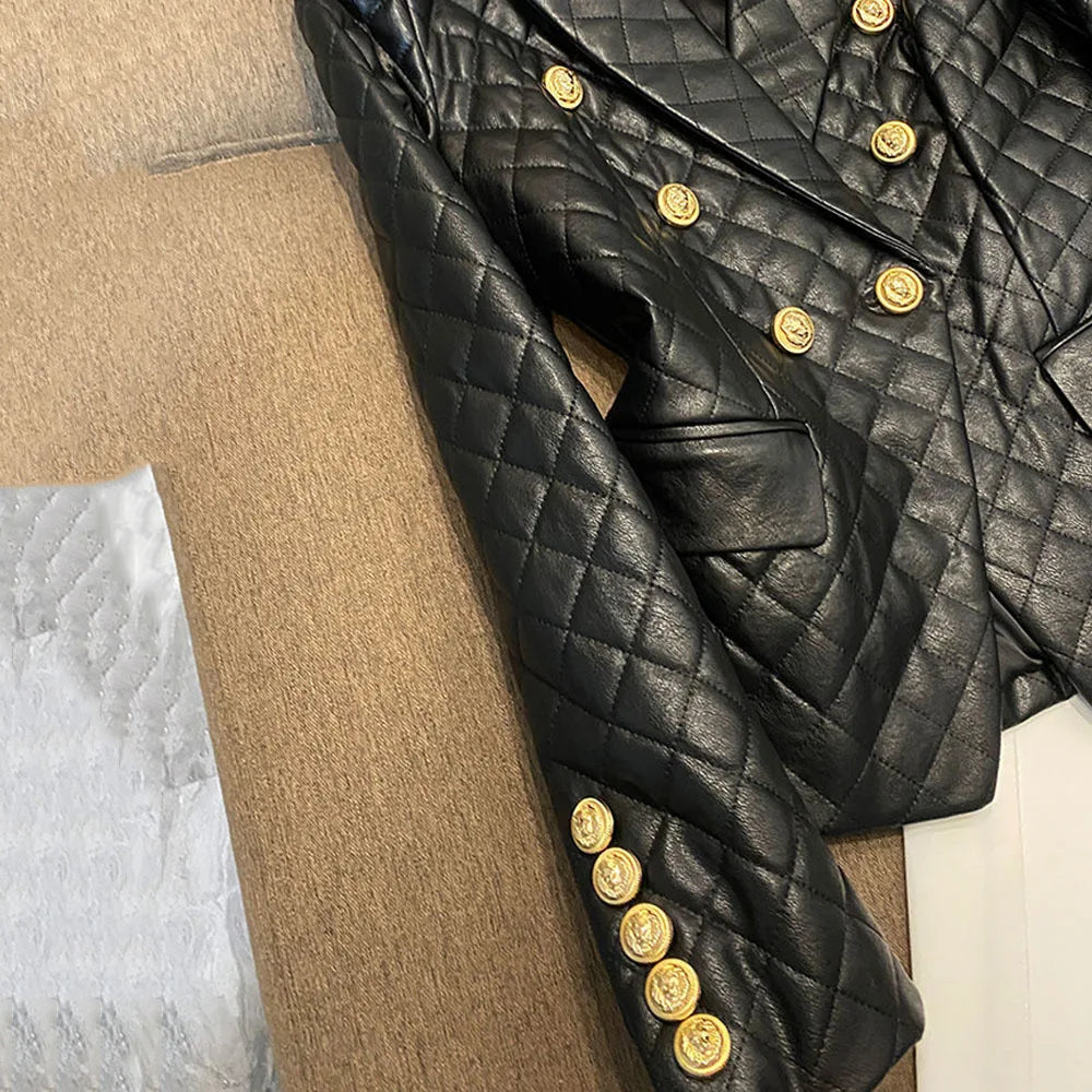 High-end Black Elegant Suit Jacket Ladies Casual Double Breasted Fashion Women's Blazer 2023 Office Work Casual Female Outerwear