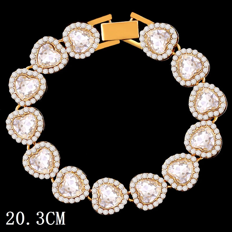 Fashion Bling Paved Rhinestone Prong Cuban Chain Bracelet for Women Men Hip Hop Iced Out Chunky Link Chain Bracelets New Jewelry