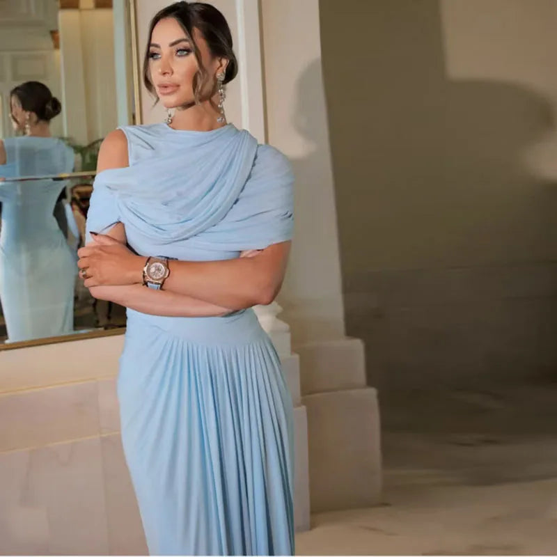 Vestido longo urbano feminino, sexy, plissado, estilo império, sem mangas, assimétrico, vestidos femininos, primavera/verão 2025, robe feminino chique