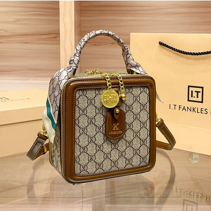 Ladies' handbag, light luxury square bag, 2025 autumn and winter new style, high-end and high designer single shoulder crossbody