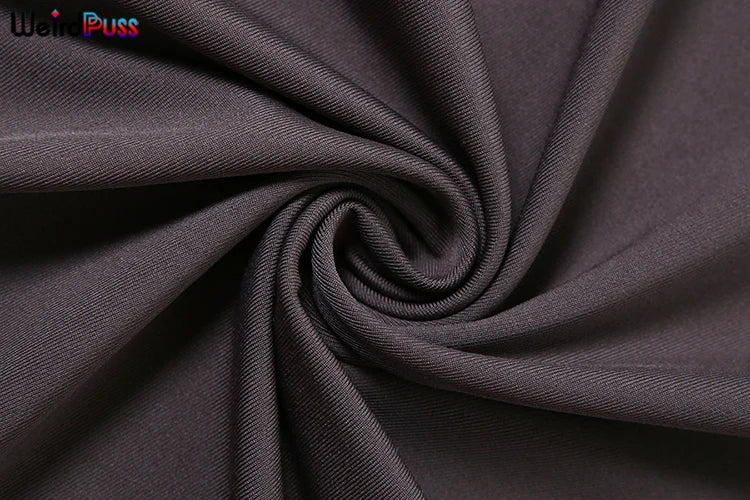 Weird Puss Hipster Ruched Dress Women o-NeckFull Sleeve  Skinny Stretch Robe Autumn Trend Simple Classic Pleats Long Bodycon