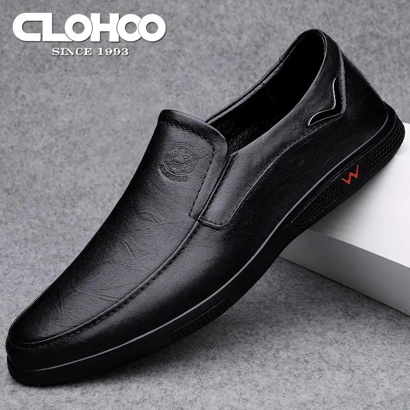 CLOHOO brand special edition two layer cowhide rubber sole handmade shoes business casual leather shoes men - CRAVO ROSE