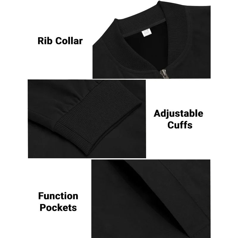 Men's Business Casual Suede Jacket Zipper Collar Warm Sporty Outerwear Polyester Fabric Long Sleeve round Hem Knitted Sleeve