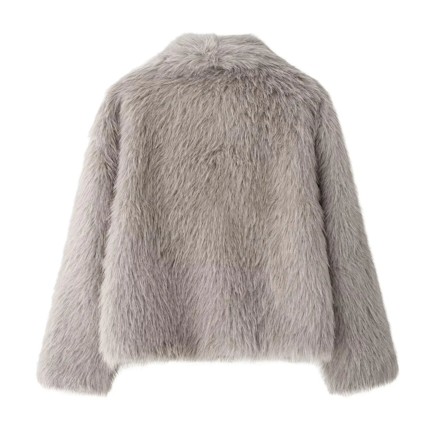 KONDALA 2026 Spring Summer Casual Faux Fur Brown Women Warm Jackets Valentine‘s Day Turn Down Collar Oversized Elegant Coats