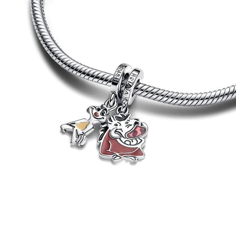 2024 New Cartoon Lion Simba Timon & Pumbaa Splittable Dangle Charm Fit Pandora Original Bracelet Jewelry DIY Gift for Friendship - CRAVO ROSE