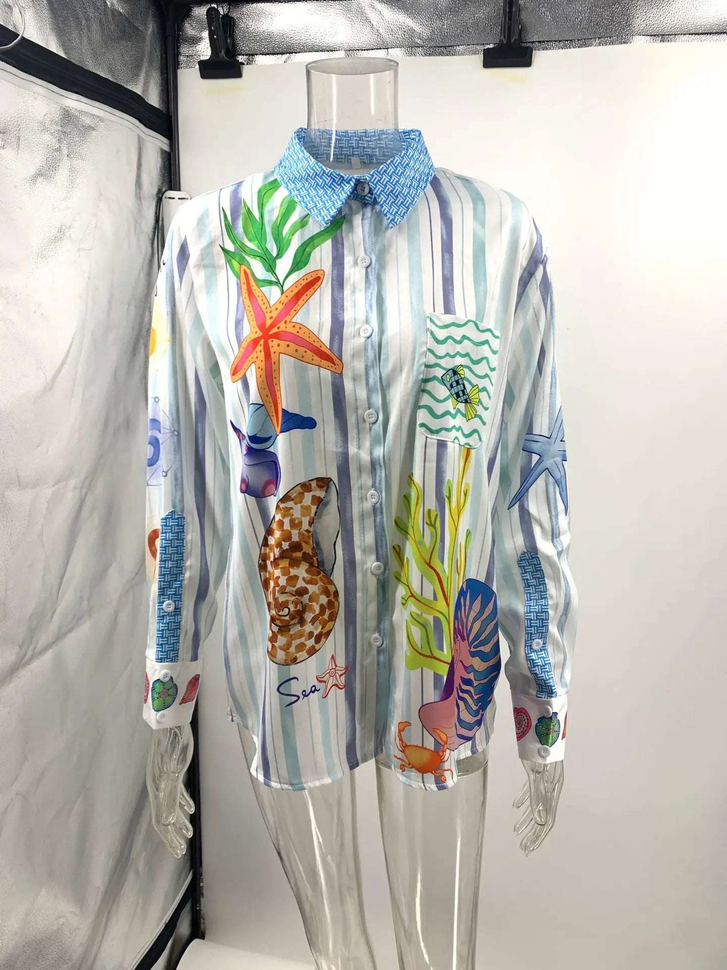 Bohemia Satin Print Loose Pants Sets Women Causal Long Sleeve Shirts Two Piece Sets Female Beach Summer Outfits Streetwear