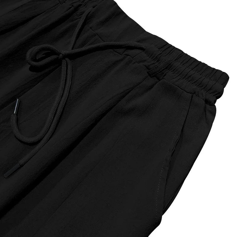Men's Loose Casual Loose Straight Linen Naples Gurg Breathable Pants Men Clothing Trousers Traf Homme Pantalones Sweatpants