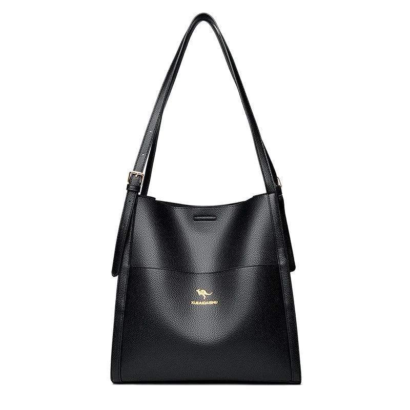 Bolsa de ombro feminina de couro de luxo, bolsa tiracolo fashion com axilas, bolsa carteiro para compras, bolsa grande de capacidade
