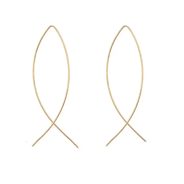 Creative Metal Irregular Water Drops Stud Earrings for Women Vintage Gold Color Geometric Long Earrings Jewelry Gifts