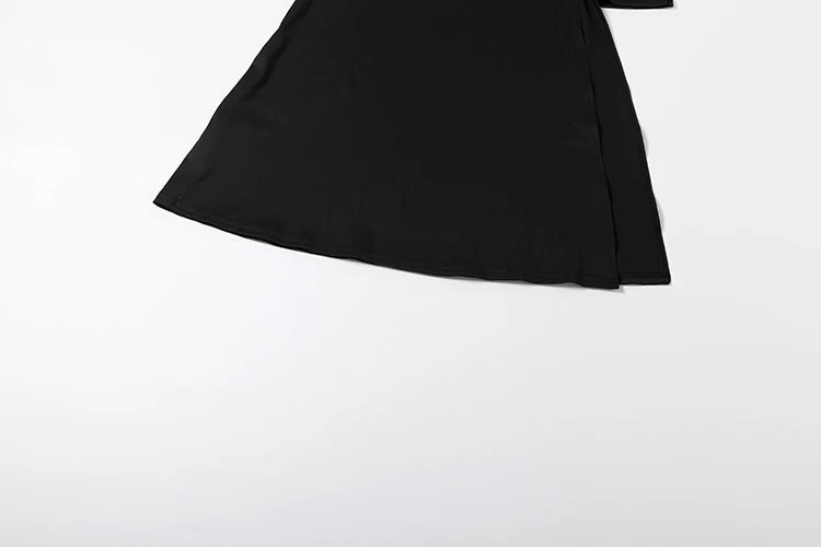 Nibber Fashion Chic 2-Piece Set Women Strapless Split Maxi Dress+Super Short Half-Sleeve Turtleneck Top Matching Elegant Outfits
