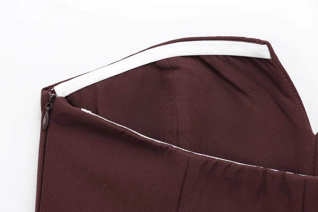 TFMLN Primavera Verão Feminino Sem Alças Crop 2025 Tops Básicos Sem Mangas Escritório Senhora Tops Tendência Rua Clássico Sólido Tops Tubo