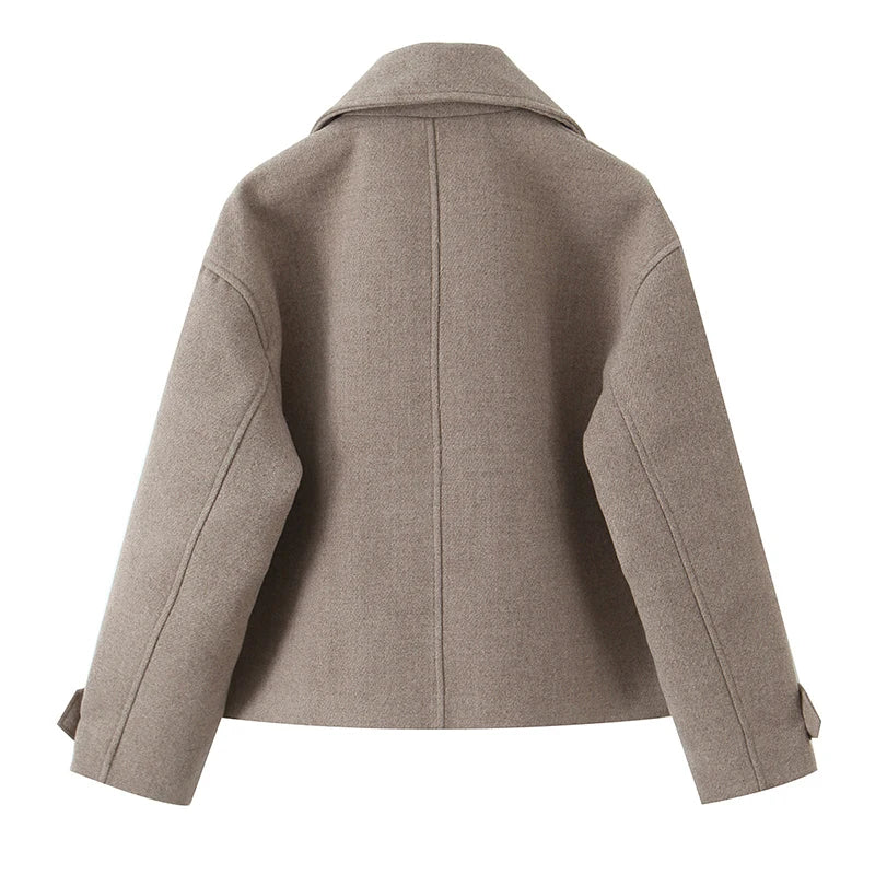 Willshela Women Fashion Solid Double Breasted Trench Jackets Vintage Lapel Neck Long Sleeves Female Chic Lady Outfits