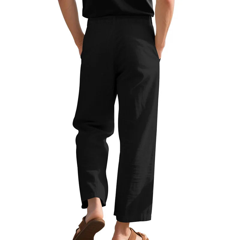 Men's Loose Casual Loose Straight Linen Naples Gurg Breathable Pants Men Clothing Trousers Traf Homme Pantalones Sweatpants