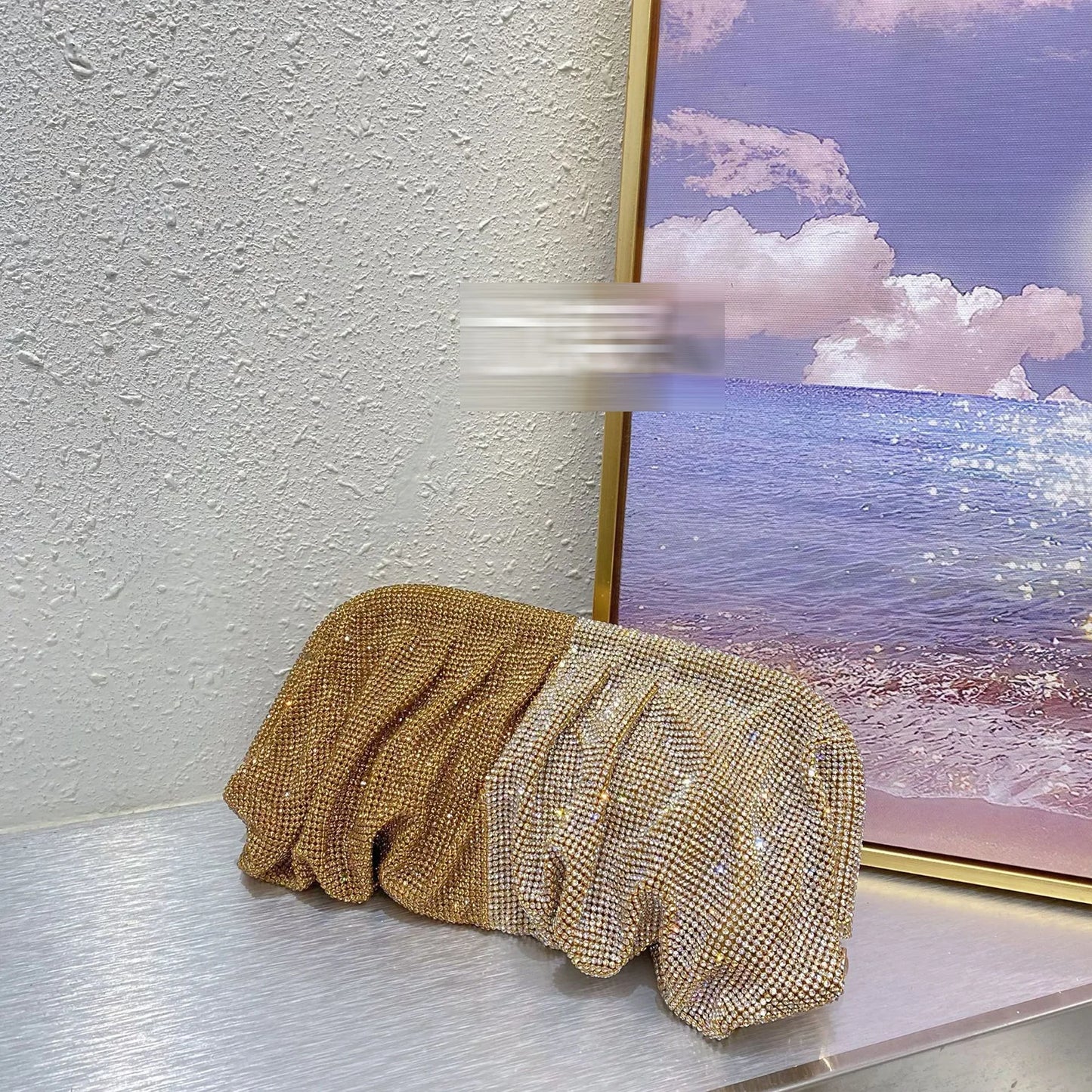 Handmade Strass Evening Clutch Bags com Punho Brilhante, Novas Dobras Bolsas, Handmade Bolsas, Designer De Luxo, Festa De Casamento, Alta Qualidade - CRAVO ROSE