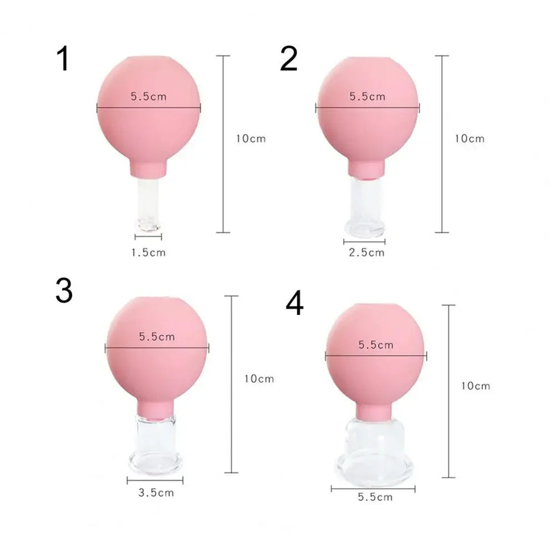 Ventosa de vidro com ventosa para massagem facial, ventosa para acupuntura facial, ventosa para emagrecimento, queima de gordura, cuidados com a saúde, ventosa facial