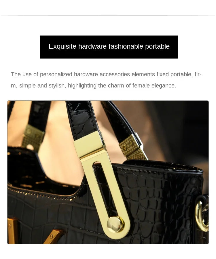 2025 new all-match alligator print atmosphere middle-aged women bag large capacity Tote bag