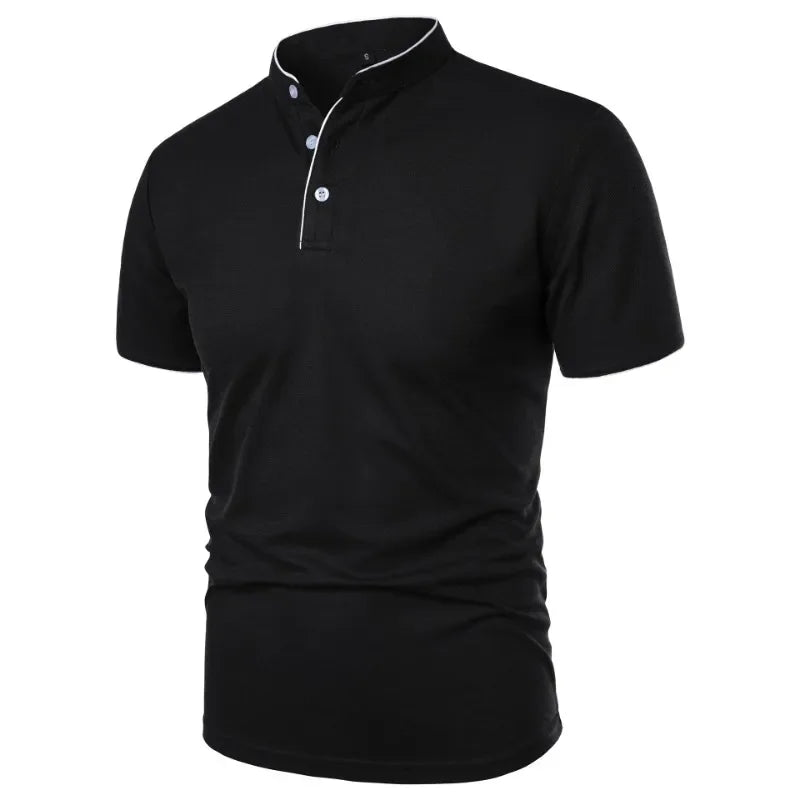 New Men's Short Sleeve T Shirts Summer Solid Color Polo Shirt Breathable Loose Basic Shirts for Men Breathable Lightweight Tops