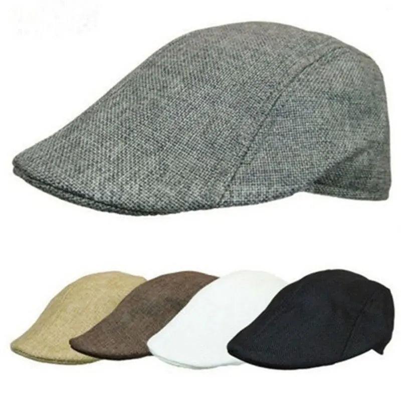 Men Berets Cap British Style 2024 New Autumn Summer Linen Hats Fashion Flat Caps Classic Vintage Gatsby Cabbie Cap Chapeau Homme - CRAVO ROSE