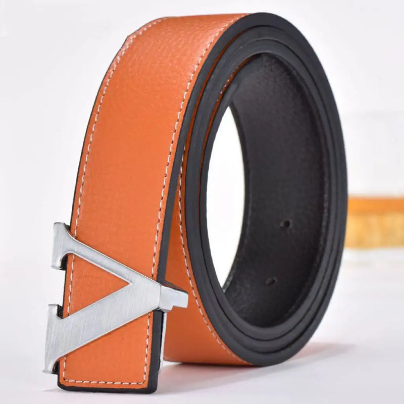 Temperamento Cinto Masculino de Negócios com Letras de Metal e Botão Versátil Decorativo Jeans Vestido Cinto Masculino de Negócios