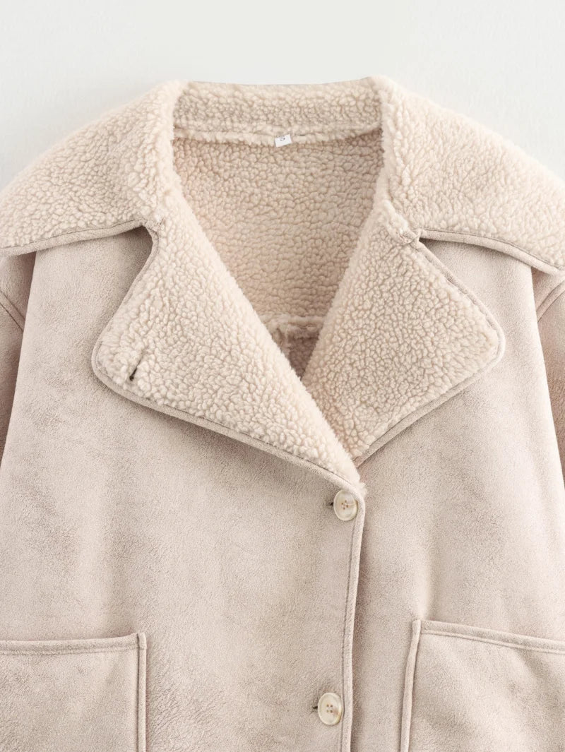 ETJ 2025 Fall/Winter New Arrival Women's ZW Series Double-Sided Collar Oversized Long-Sleeve Jacket Warm Coat 3548246
