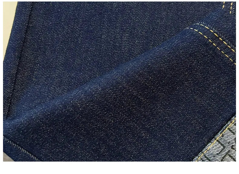 High-End Women's Straight Leg Jeans Loose Fit Spring Season Roll up Capri High Waist Denim Blue Flip  Thermal Regulation