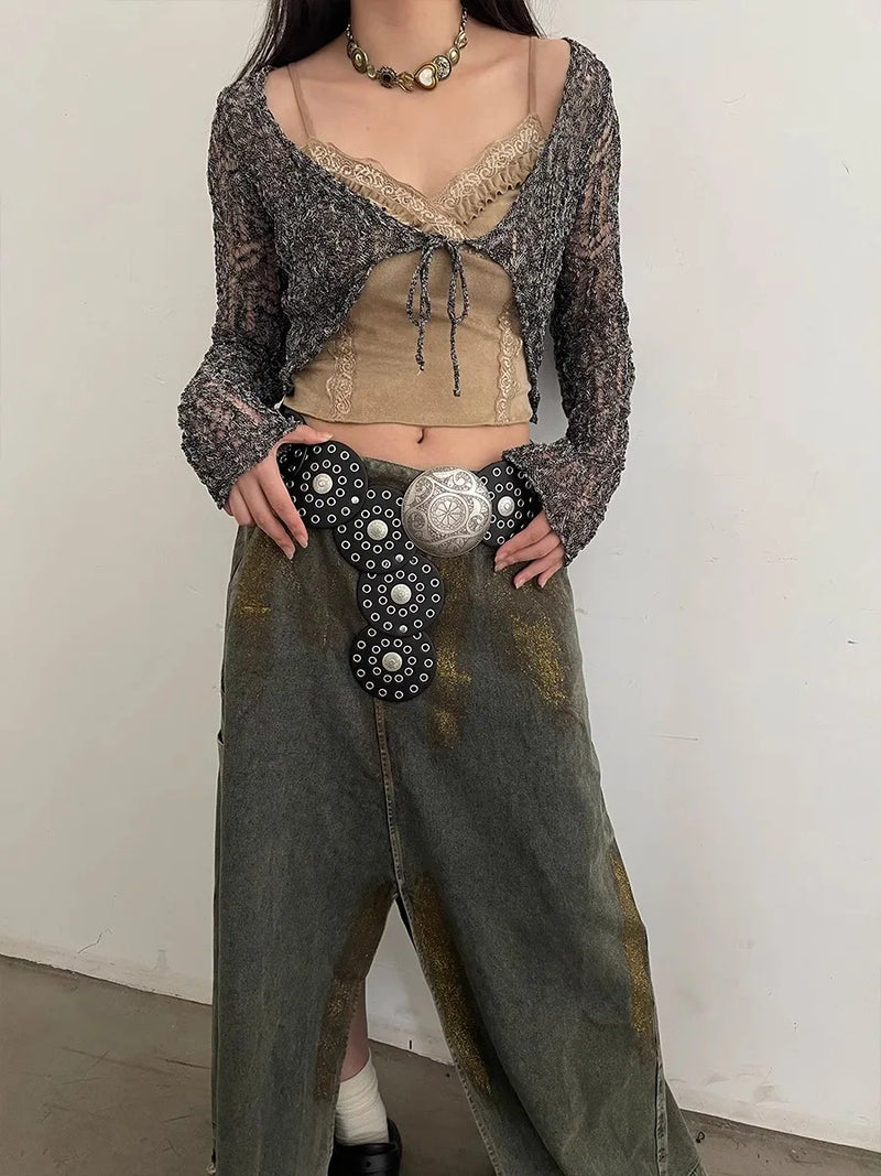 Adorno de cinto de vento com saias com acessórios exagerados  cinto largo feminino e moda retrô