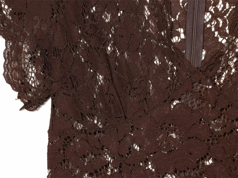 Women's Dress 2026 Summer New Solid Color Short Sleeve V-neck Lace Waistband Long Dress Elegant and Stylish Fashionable