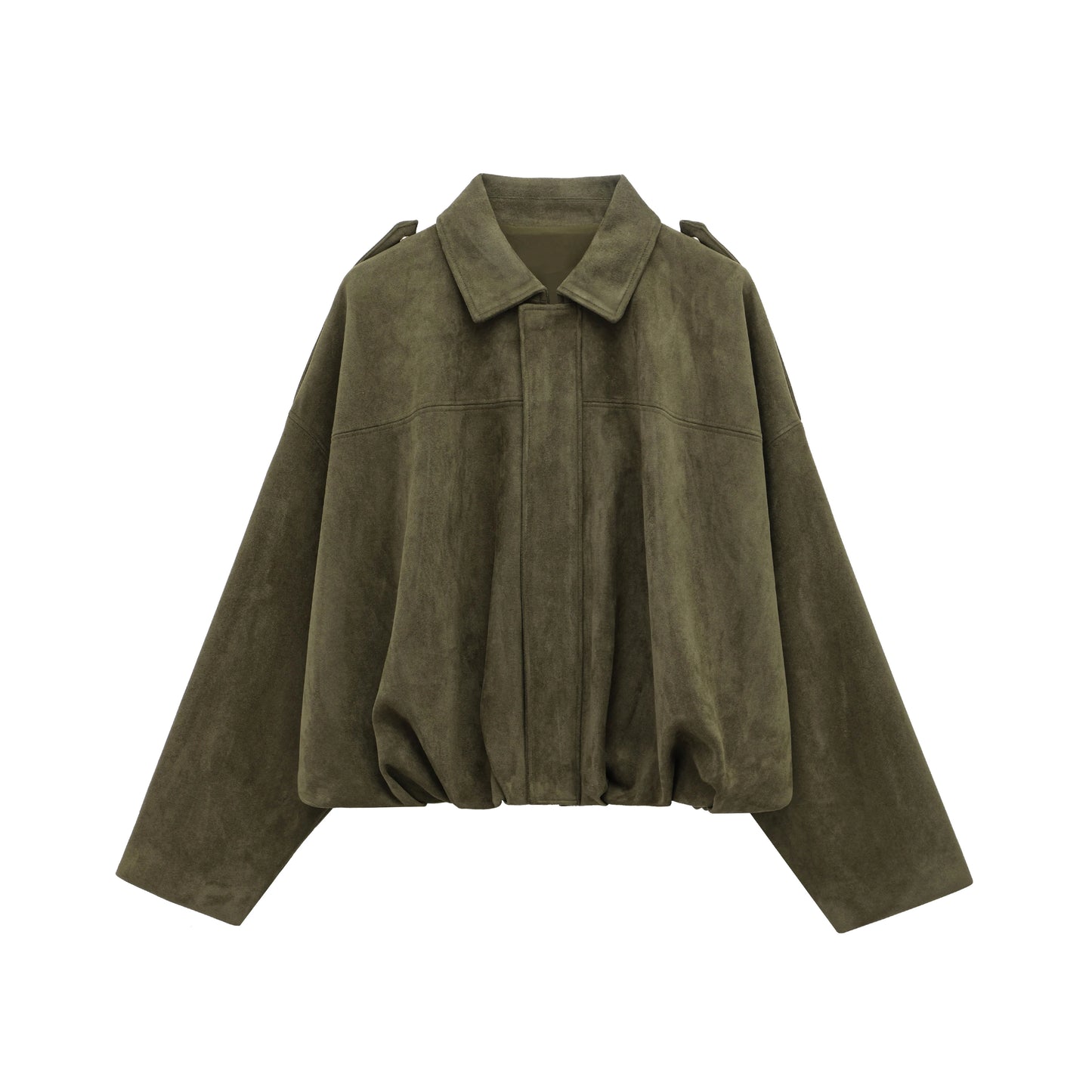 KONDALA Vintage Cool Green Streetwear Women Jacket Fashion 2026 Spring Zipper Folds High Street Chic Modern Female Short Outwear