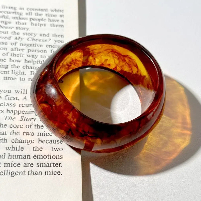 Exaggerated Irregular Chunky Bracelets Bohemian Charm Resin Bangles Jewelry Gift Transparent Retro Hand Ring Girls