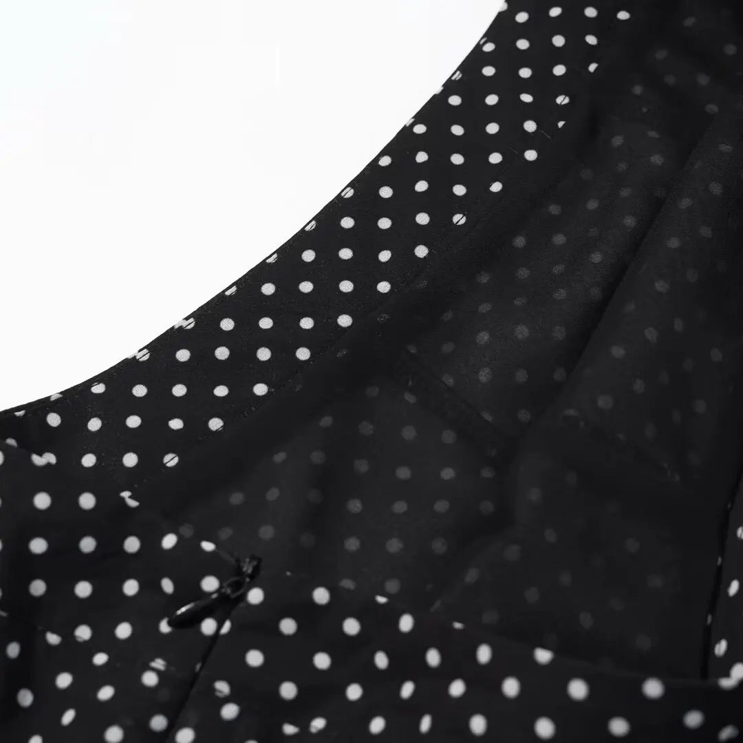 CharmChant Women's Polka Dot Sheer Chiffon Oversized Shirt & Maxi Skirt 2 Piece Set Spring 2026 Retro Elegant Chic Party Outfits