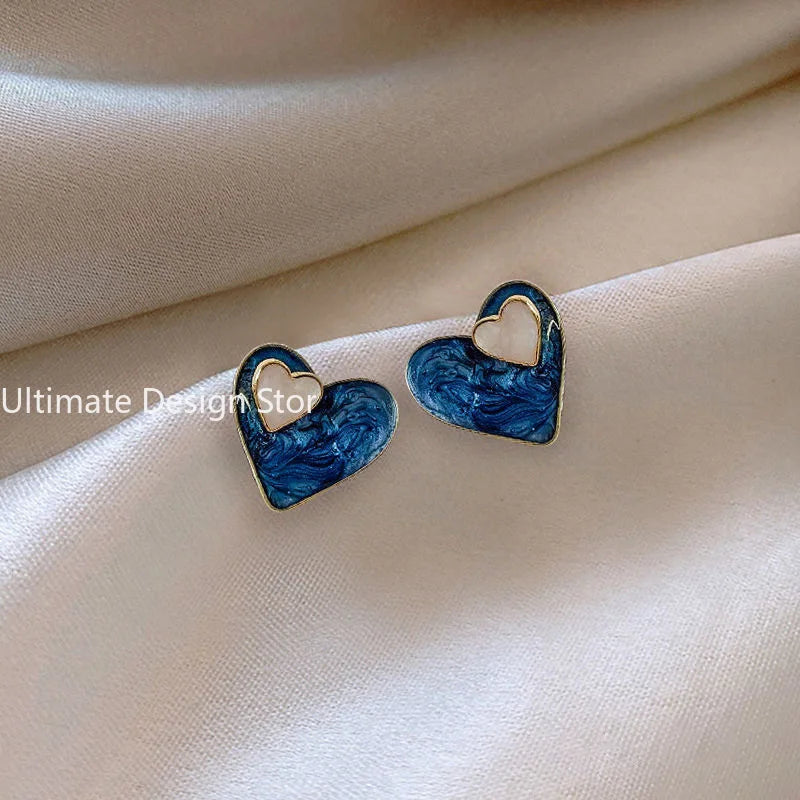 Fashion Vintage Resin Geometric Drop Earrings for Women Charms Elegant Irregular Blue Pendant Earrings Jewelry Party Gifts 2024