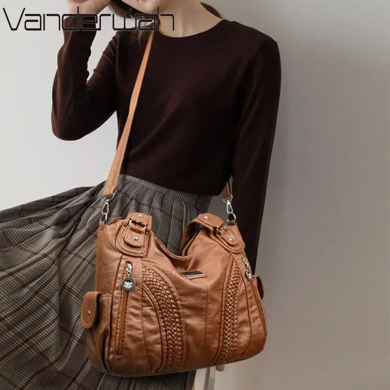 High Quality Soft Leather Large Capacity Women Tote Bags Luxury Shoulder Crossbody Bag for Women 2024 Female Handbags Purse Sac