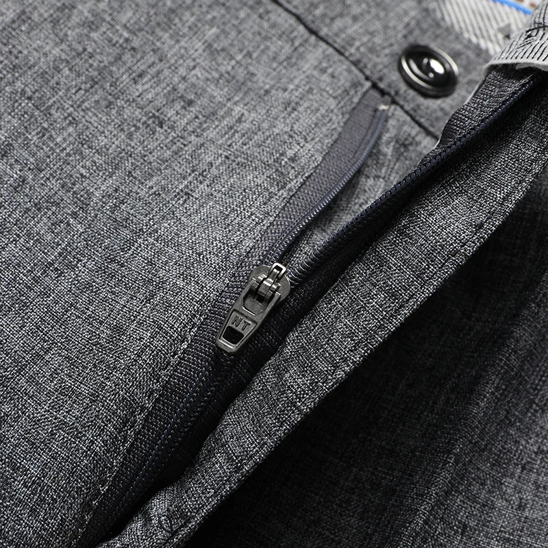 2026 Mens Trousers Dress Straight Pants Spring Summer Male Work Suit Pants Husband Father Black Grey Formal Pants