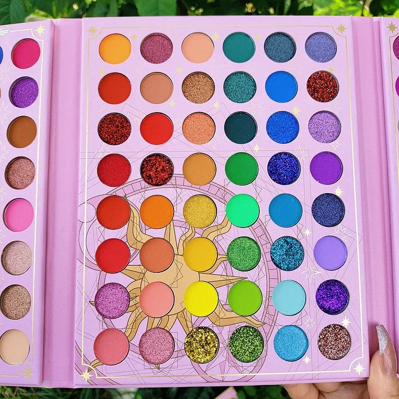 Paleta de sombras para olhos 96 cores, brilho fosco, lantejoulas, azul brilhante, pigmento brilhante para olhos, cosméticos brilhantes, beleza, atacado