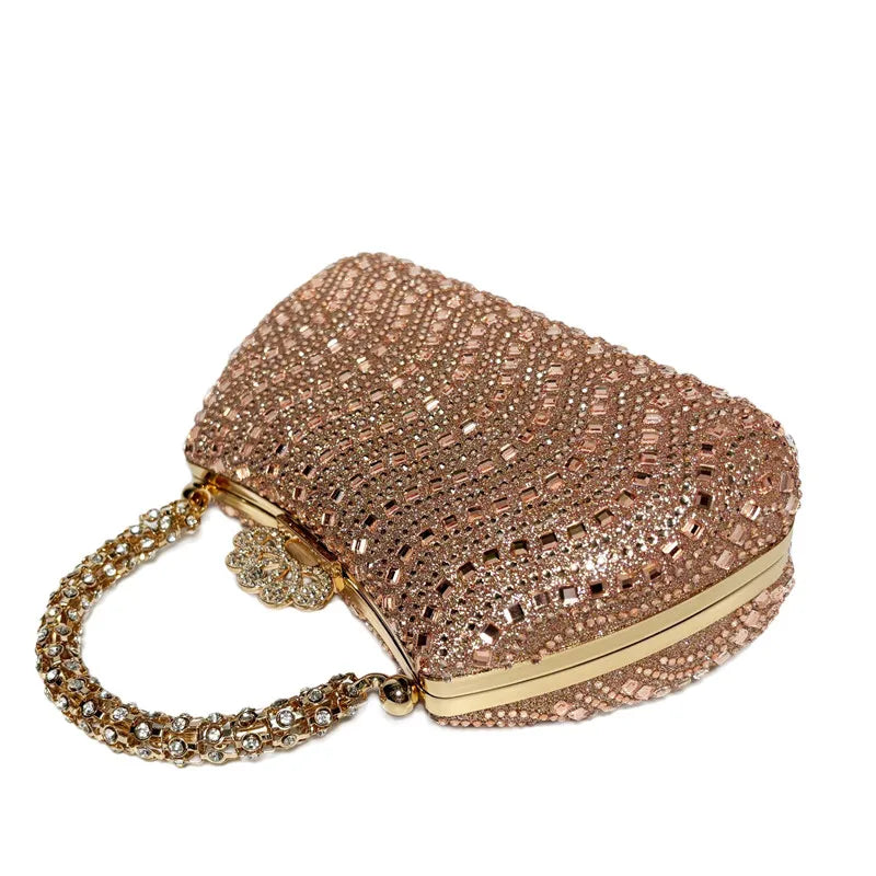 2024 New Luxury Fashion Diamonds Women's Handbags Full Rhinestone Design Party Clutch Bag Portable Tote Shoulder Messenger Bags