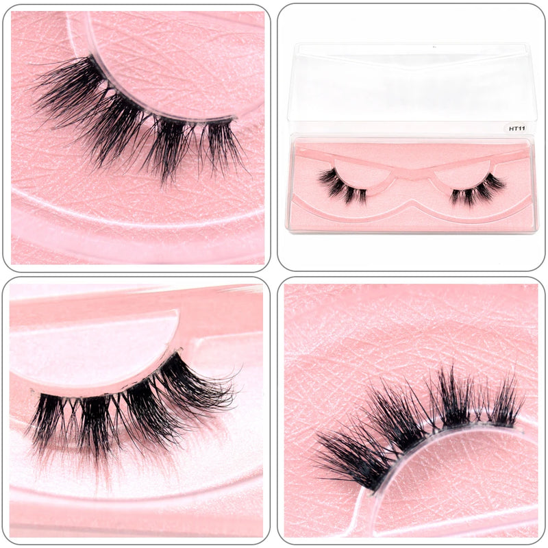 Cílios Visofree Mink Cílios Transparentes Cílios Postiços Transparentes Cílios Postiços Feitos à Mão Cílios Dramáticos Cílios Superiores