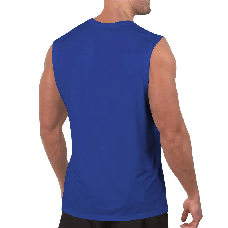 Colete masculino de verão, cor sólida, com decote em V, casual, respirável, sem mangas, adequado para fitness e esportes