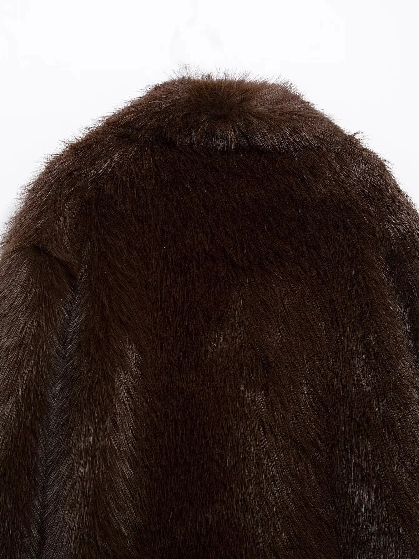 KONDALA 2026 Spring Summer Casual Faux Fur Brown Women Warm Jackets Valentine‘s Day Turn Down Collar Oversized Elegant Coats